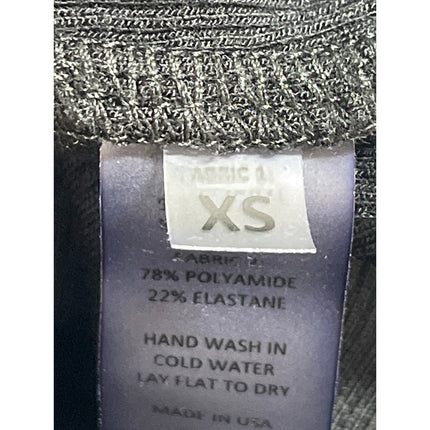 Alix NYC Women's Black Ribbed Knit Short Sleeve Polo V Neck Bodysuit Top Size XS