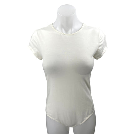 Reformation Jeans Raquel White Short Sleeve Tee T Shirt Bodysuit Top Size M