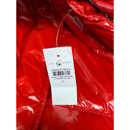 NEW Lou & Grey Gorpcore Red Faux Vegan Leather Quilted Vest Puffer Coat Jacket M