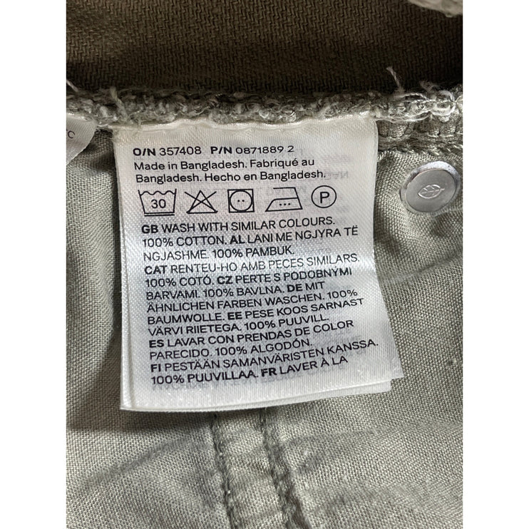 H&M Divided Women's Green High Waisted Baggy Wide Leg Denim Jeans Pants Size 8