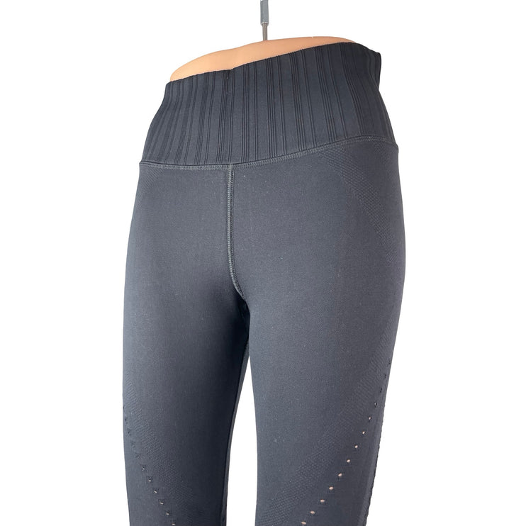Athleta Women's Black Mesh Fishnet High Rise Yoga Athletic Leggins Pants Size S