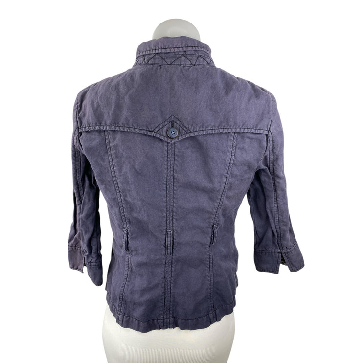 Daughters of the Liberation Womens Blue Long Sleeve Button Up Coat Jacket Size S