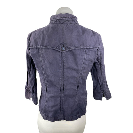 Daughters of the Liberation Womens Blue Long Sleeve Button Up Coat Jacket Size S