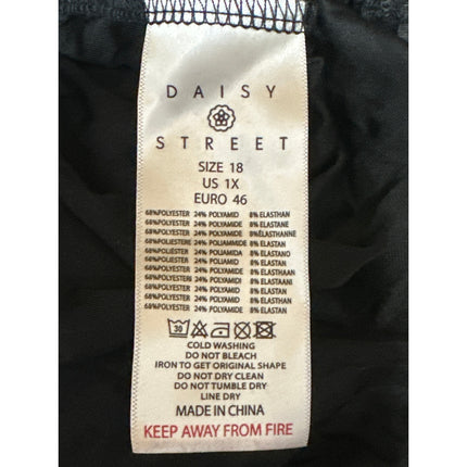 NEW Daisy Street Black Velvet Tiger Animal Print Straight Wide Trousers Pants 1X