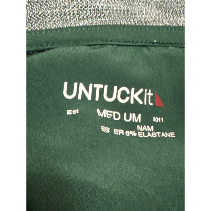 Untuckit Men's Green Short Sleeve Collared Golf Tennis Polo Shirt Top Size M