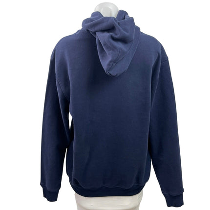 NEW Gap Women's Navy Blue Gray Logo Embroidered Hoodie Hooded Sweatshirt Size S