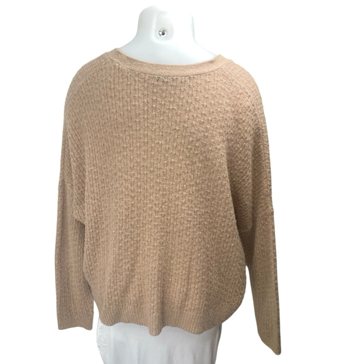Madewell Women's Brown Cable Knit Long Sleeve Button Up Cardigan Sweater Top XXL