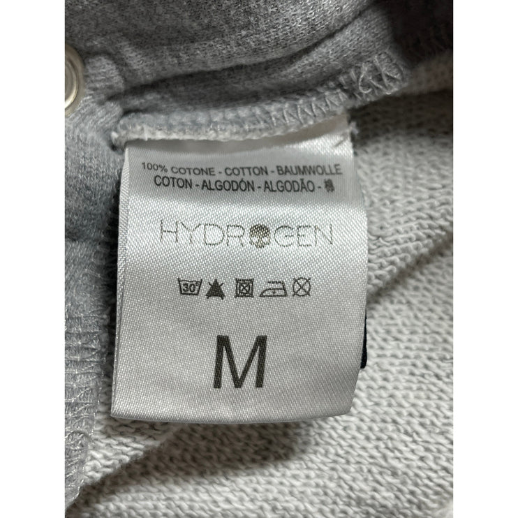 Hydrogen Tennis Womens Gray Skull UK Graphic Hoodie Hooded Sweatshirt Top Size M