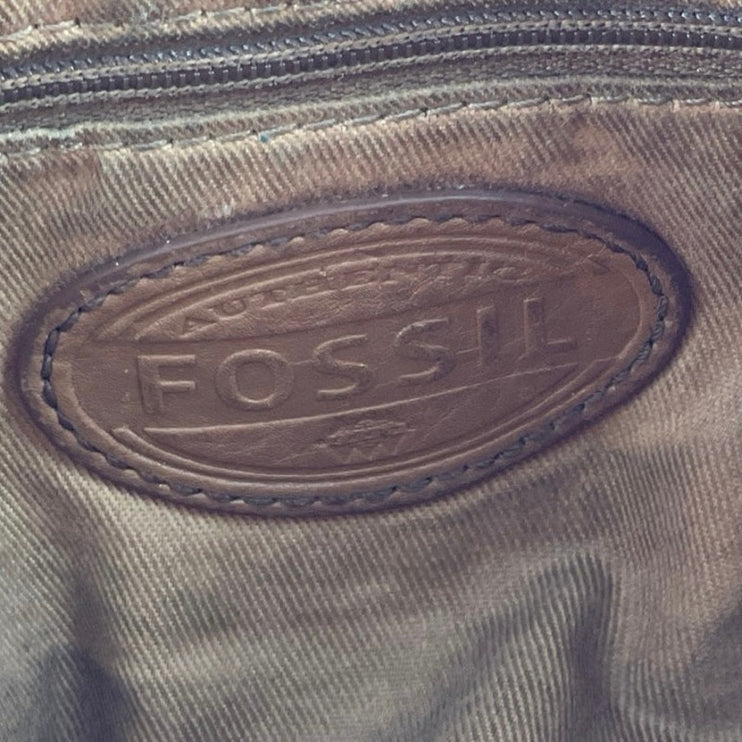 Fossil Karli Women's Tan Brown Pebbled Leather Hobo Crossbody Handbag Size OS