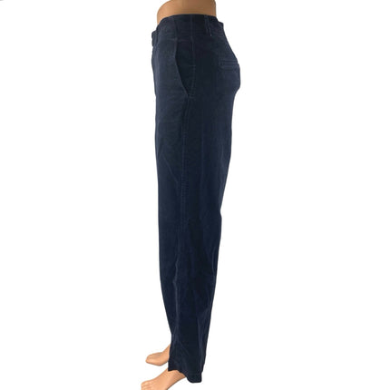 Uniqlo Women's Black Velvet Velour High Waisted Straight Trousers Pants Size 27