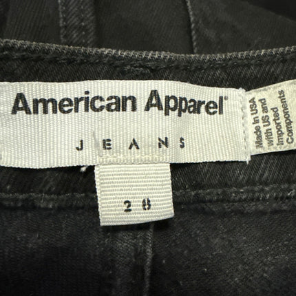 American Apparel Women's Black High Waisted Straight Leg Denim Jeans Size 28