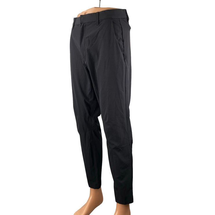 Fabletics Men's Black High Rise Slim Fit Tapered Trousers Office Dress Pants 30