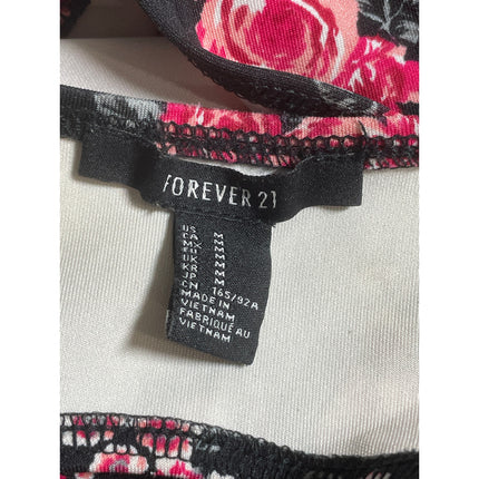 Forever 21 Women's Floral Sleeveless Open Back Mini Skater Flare A-Line Dress M