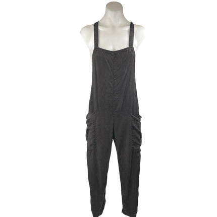 Sol Angeles Women's Black Sleeveless Cargo Straight Utility Overalls Pants Sz XS