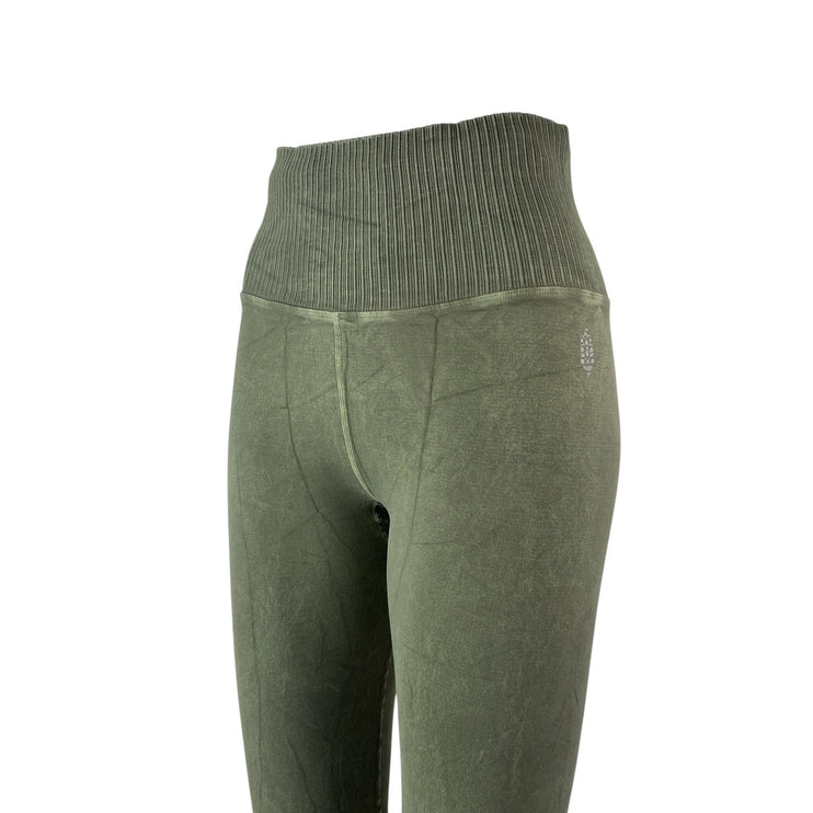 Free People Movement Karma Green High Rise Yoga Crop Athletic Leggings Pants M