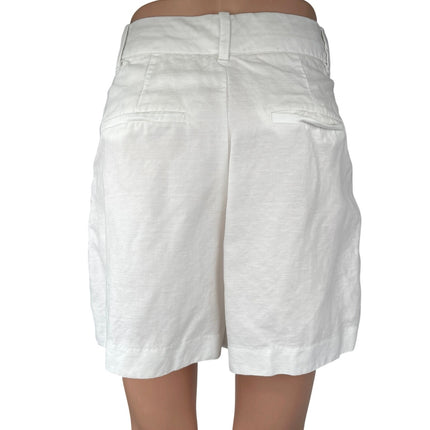 Aritzia Wilfred White Linen High Waisted Boyfriend Casual Mini Shorts Size 4