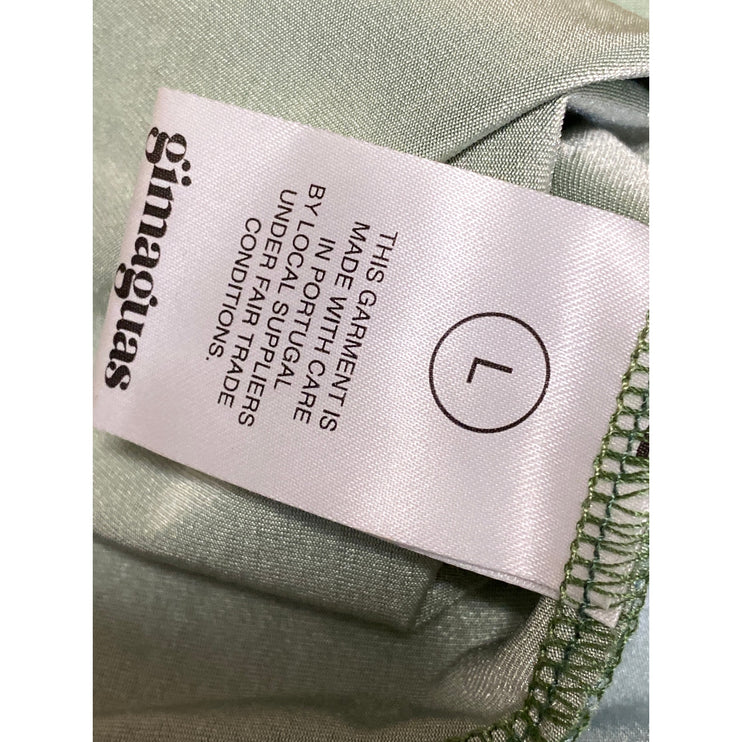 Gimaguas Lanka Green Yellow Asymmetric Sleeveless Cami Tie Tank Top Size L