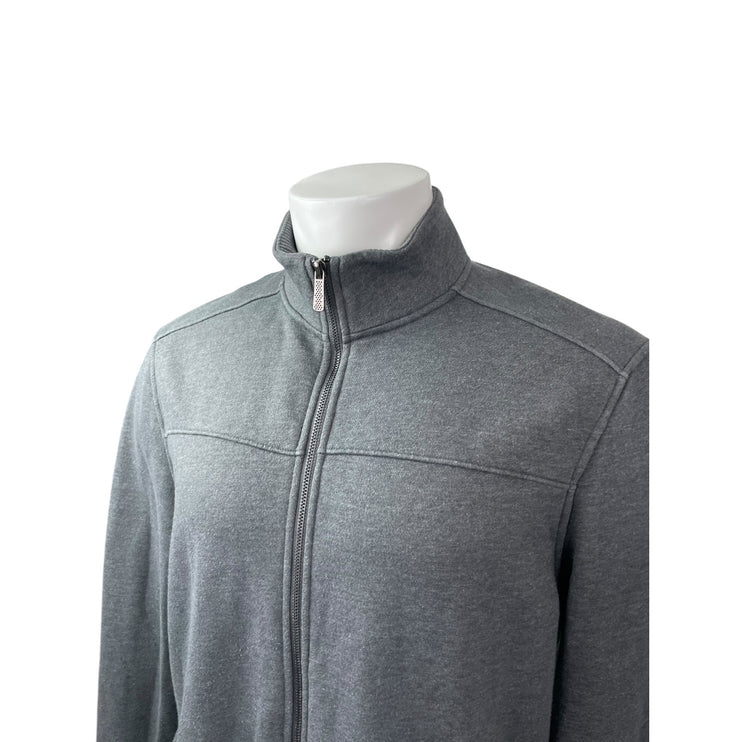 APT.9 Men's Dark Gray Fleece Long Sleeve Full Zip Stand Collar Sweater Top Sz L