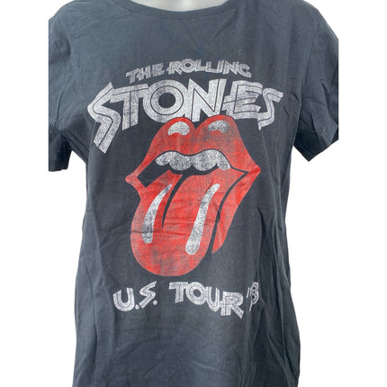 The Rolling Stones US Tour 1978 Black Short Sleeve Rock Band Tee T-shirt Top L