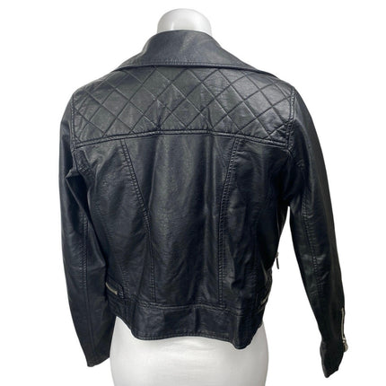 Bernardo Women's Black Faux Leather Vegan Long Sleeve Biker Motorcycle Jacket XS