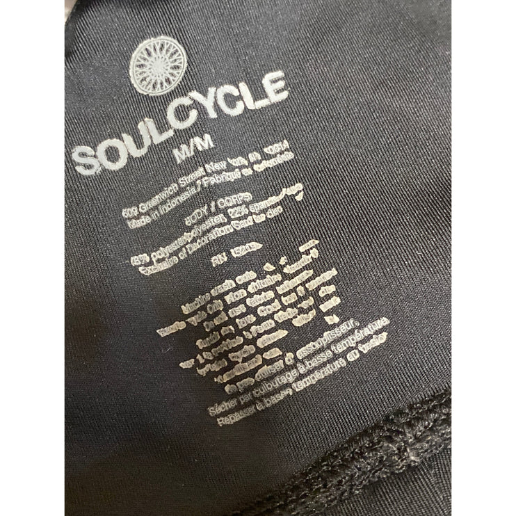 Soulcycle Womens Black Logo Band Cross Strap Yoga Athletic Sports Bra Crop Top M