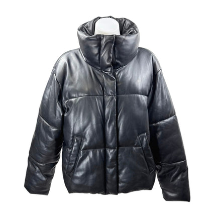 Abercrombie & Fitch Women's Black Long Sleeve Quilted Puffer Coat Jacket Size L