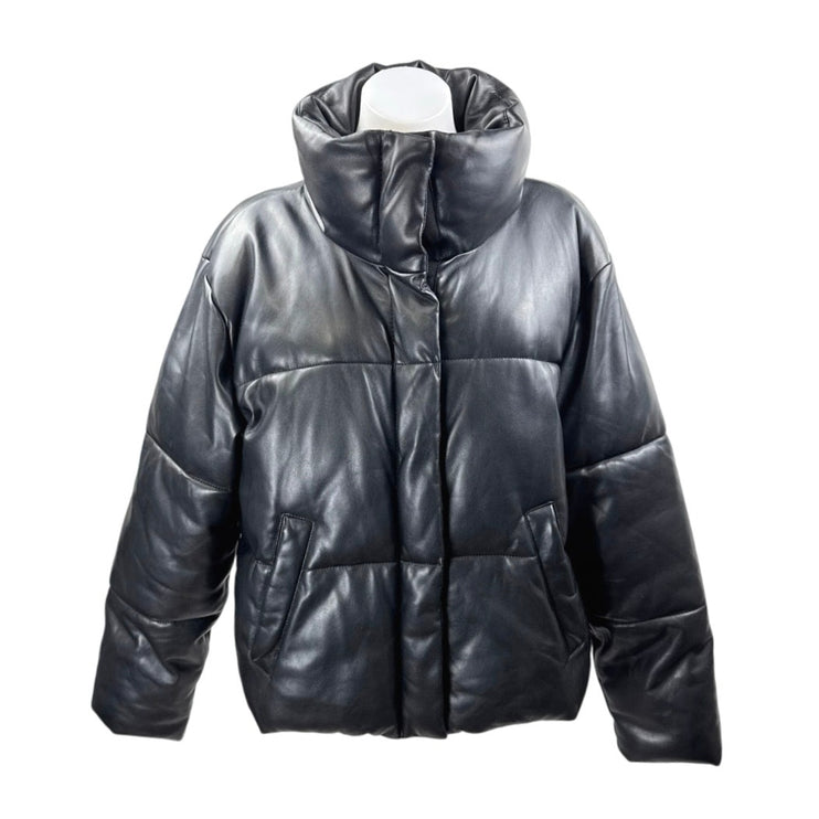 Abercrombie & Fitch Women's Black Long Sleeve Quilted Puffer Coat Jacket Size L