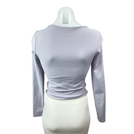 Princess Polly Purple Lilac Scoop Neck Long Sleeve T Shirt Tee Crop Top Size 4