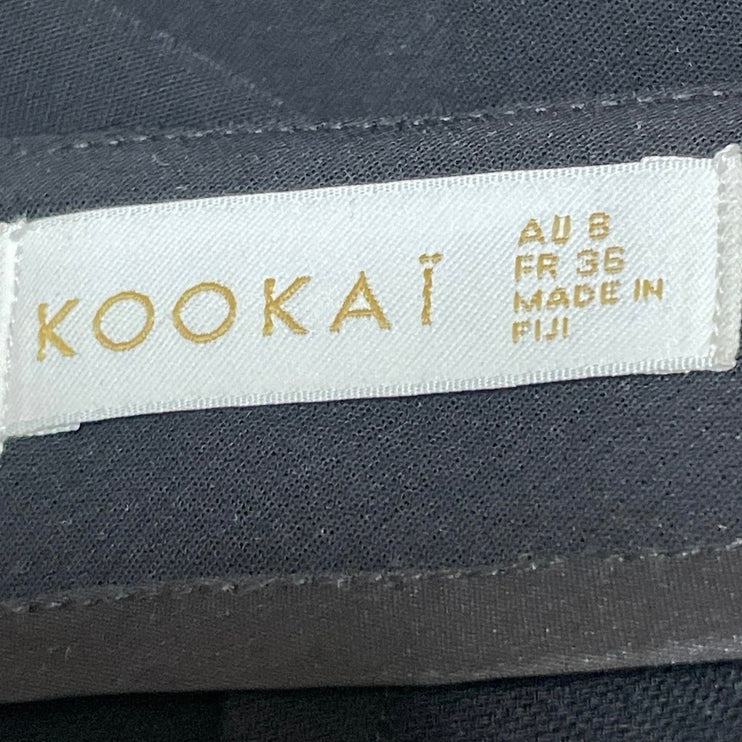 Kookai Women's Black High Waisted Tailored Wide Leg Mini Casual Shorts Size 36