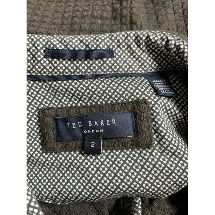 Ted Baker Men's Olive Green Long Sleeve Textured Pocket Polo Sweater Top Size S