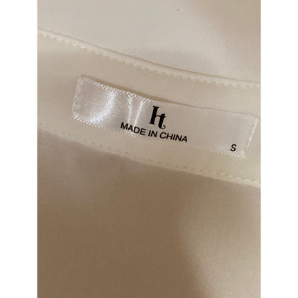 It Men's White Collared Long Sleeve Chest Pocket Casual Button Down Shirt Top S