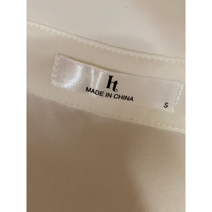 It Men's White Collared Long Sleeve Chest Pocket Casual Button Down Shirt Top S
