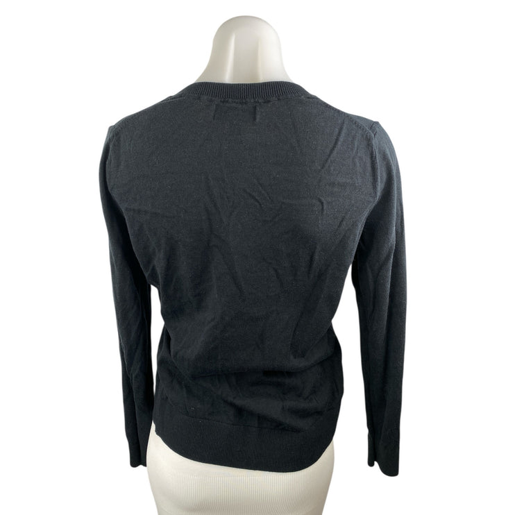 Banana Republic Forever Womens Black V Neck Long Sleeve Sweatshirt Sweater Top M