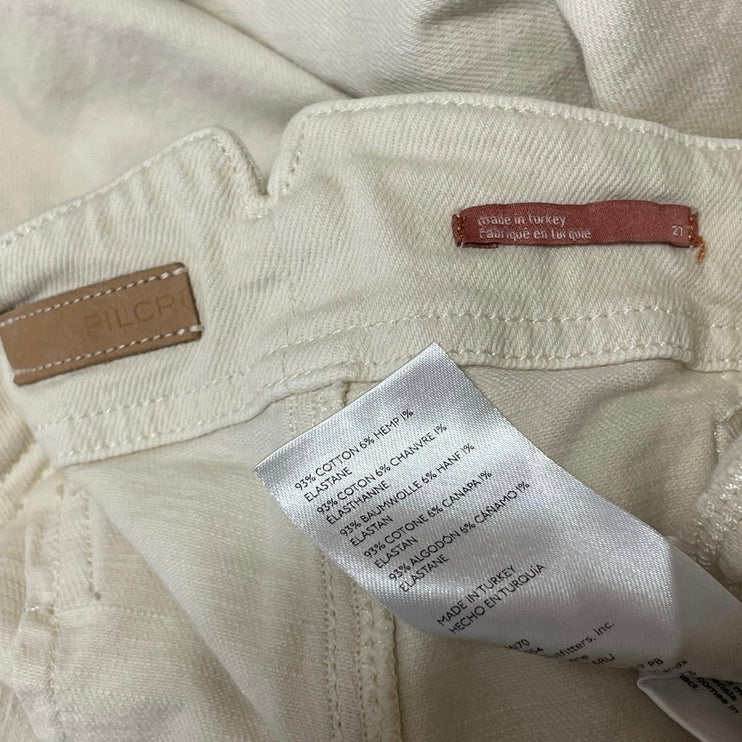 Pilcro And The Letterpress Cream Women's Wide Leg Utility Denim Jeans Pants 27