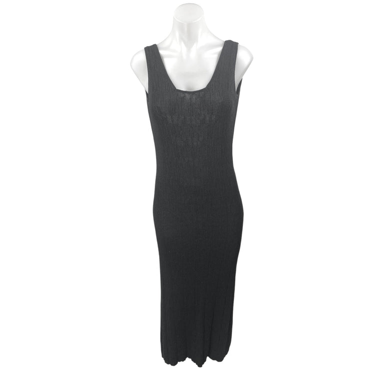 Zara Black Knit Sleeveless Cami Camisole Pullover Tank Bodycon Maxi Dress Size M