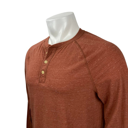 Goodfellow & Co Men's Orange Long Sleeve Casual Henley Basic Tee T-Shirt Top M