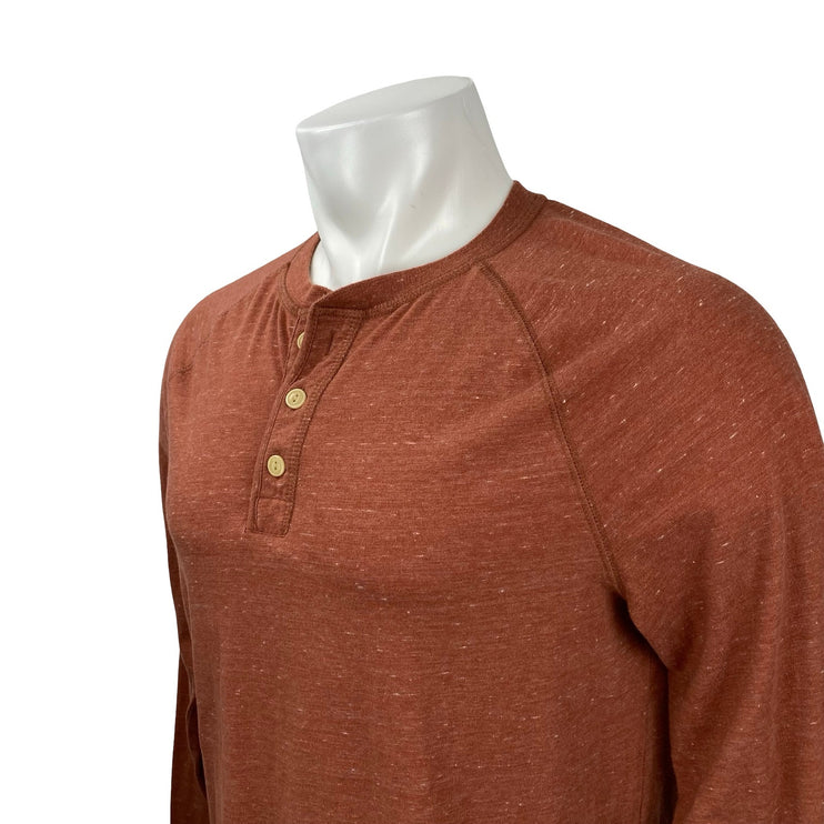 Goodfellow & Co Men's Orange Long Sleeve Casual Henley Basic Tee T-Shirt Top M