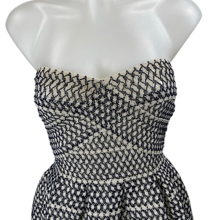 Wow Couture Black White Sleeveless Strapless Mini Babydoll Fit & Flare Dress S