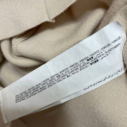 MNG Mango Women's Beige Knit Mock Neck 1/4 Zip Long Sleeve Sweater Top Size XL