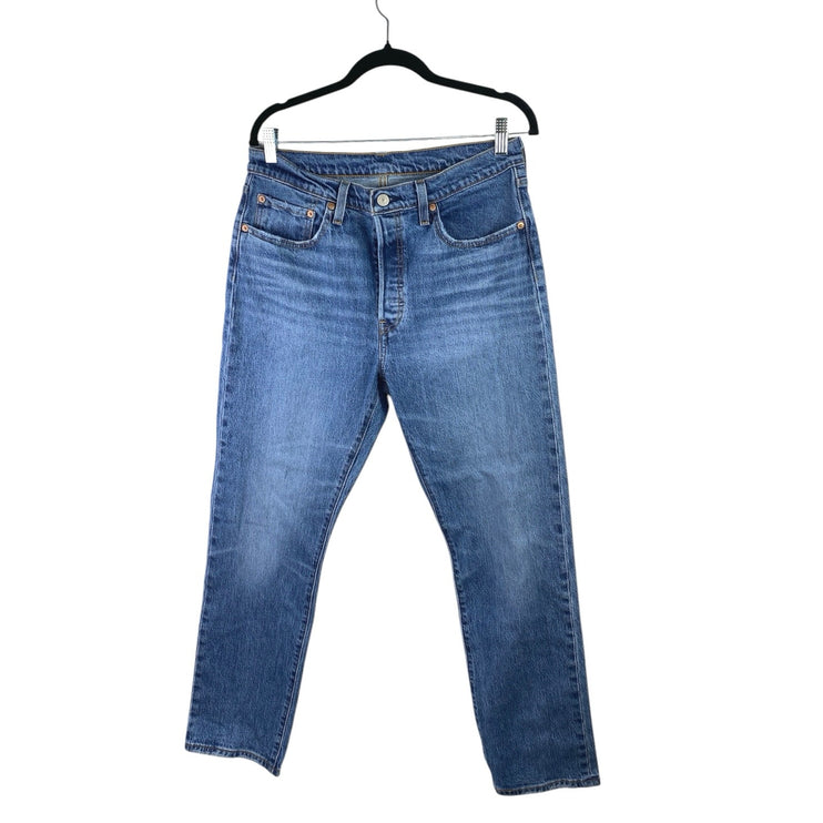 Levi's 501 Women's Blue Original Fit High Waisted Straight Denim Jeans Size 31