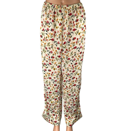 J.Crew Women's Multicolor Floral Elastic Waist Wide Leg Trousers Lounge Pants S