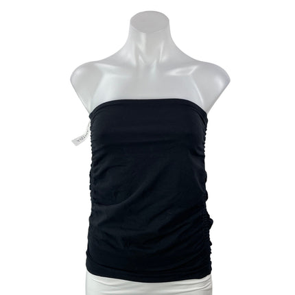 NEW Aritzia Wilfred Purity Black Strapless Jersey Ruched Bandeau Tube Top Sz S/P