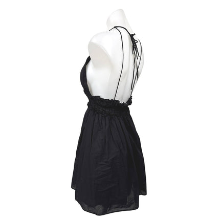 Zara Women's Black Sleeveless Smocked Ruffle Mini Cami Camisole Tank Dress Sz XS