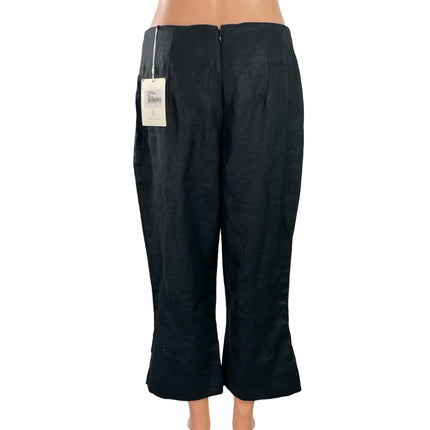 NEW Faithfull Valeria Women's Black High Waisted Capri Trousers Pants Size 8
