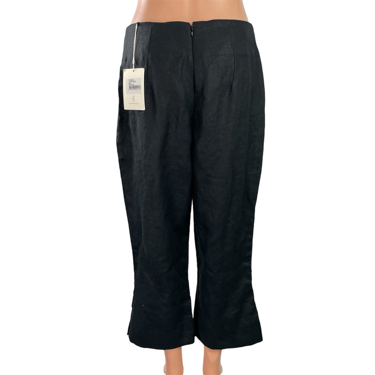 NEW Faithfull Valeria Women's Black High Waisted Capri Trousers Pants Size 8