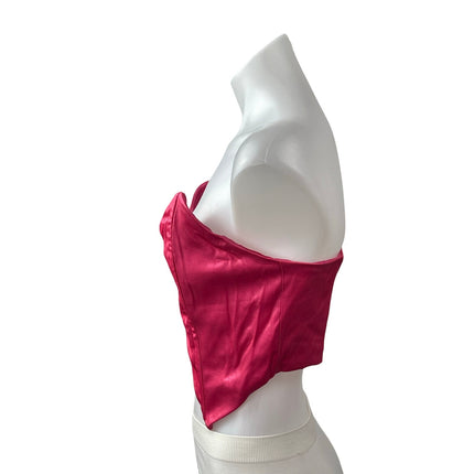 Superdown Womens Pink Cutout Strapless Sleeveless V Neck Pointed Crop Top Size M
