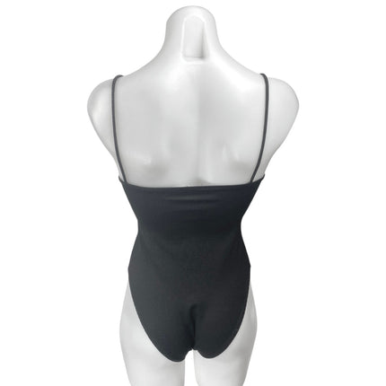 Zara Women's Black Rib Knit Sleeveless Cami Camisole Bodysuit Tank Top Size M