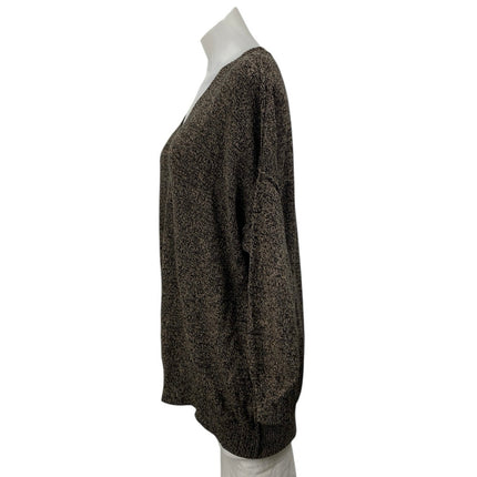 BCBGeneration Women's Gray V Neck Pullover Knit Long Sleeve Sweater Top Size M