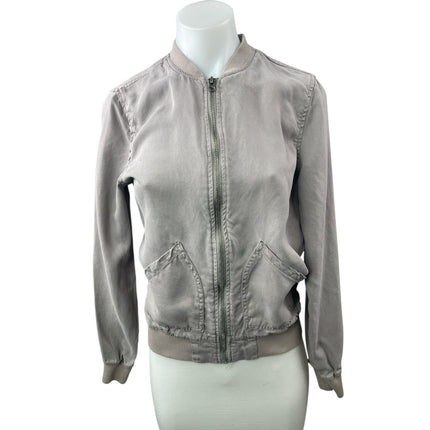 Kenneth Cole Reaction Gray Long Sleeve Full Zip Moto Bomber Coat Jacket Size S/P