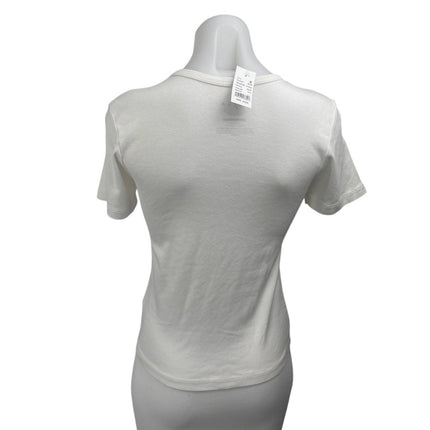 NEW Pacsun Women's White Black Short Sleeve Angels Greek T Shirt Tee Top Size S